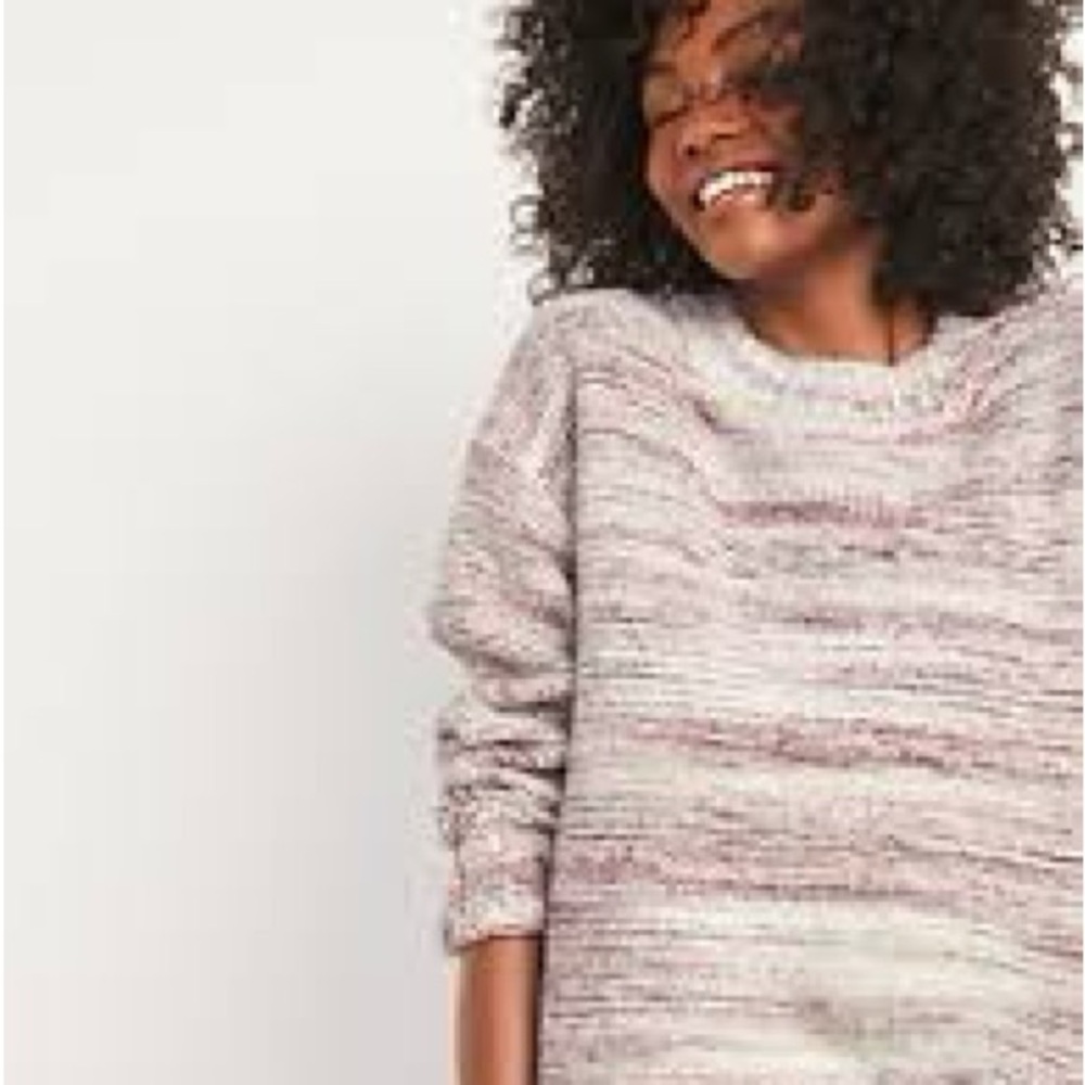 Old Navy Oversized Cozy Space-Dye Women's Multicolor Knit Sweater